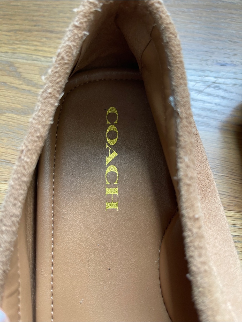 Coach Suede Moccasin Loafers in Light Brown - Picture 2 of 7